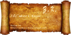 Zámbori Keve névjegykártya